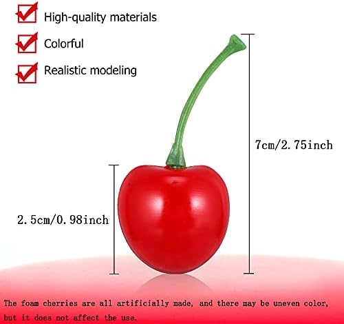 Pack of 25 Artificial Lifelike Cherry Decor