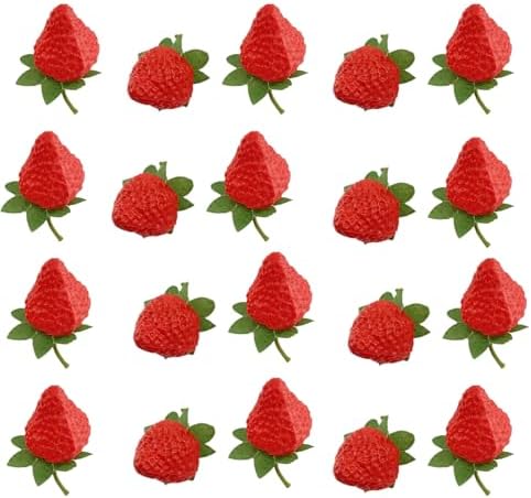 20pcs Artificial Red Strawberries for Party Decoration