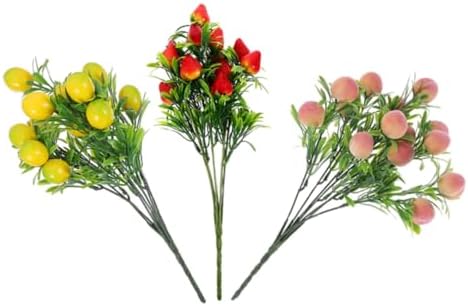 3pcs Lifelike Artificial Fruit Branches for Home Kitchen Decor