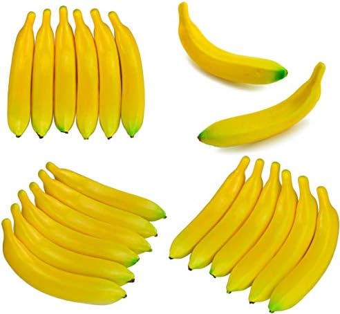 SAMYO Artificial Yellow Bananas 6pcs Lifelike Decoration