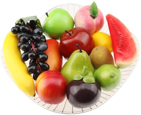 Ginojex Artificial Fruit 13 Pcs Realistic Foam Fake Fruits Set