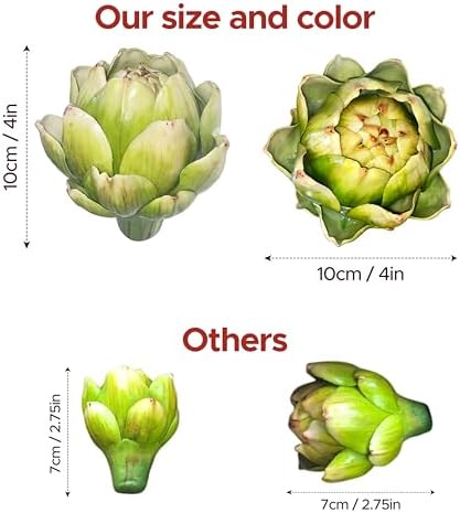Faux Artichokes and Apples for Decor
