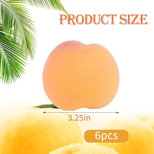 HUIANER Artificial Yellow Peaches 6PCS Decor Set