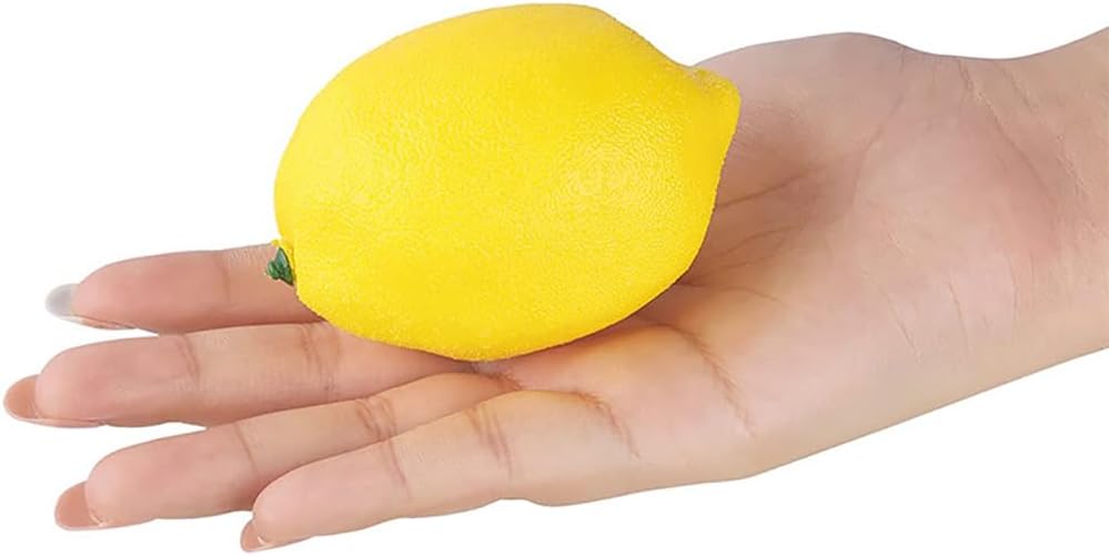 GSHLLO 4 Pcs Artificial Yellow Lemons Realistic Faux Lemon Vase Filler