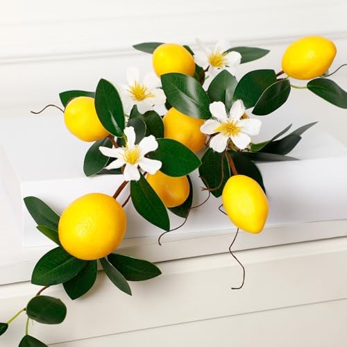 Giegxin 4 Pack Artificial Lemon Branches 189 Inch DIY Decor