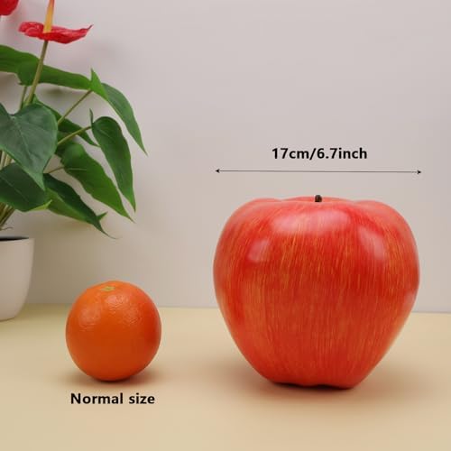 Gresorth Large Size Artificial Light Red Apple 16cm
