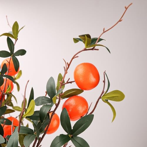 Gresorth 374 Inch Artificial Orange Branch 3pcs