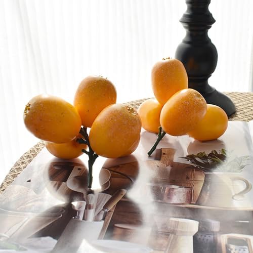Realistic Artificial Loquat Fruit Decoration