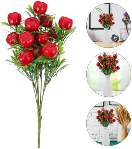 PRETYZOOM Artificial Apple Branches 2pcs Decor Vase