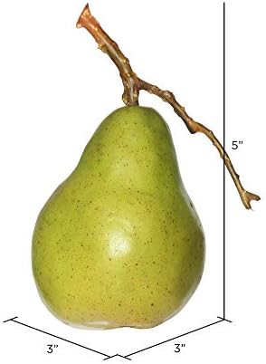 Vickerman 90MM Artificial Green and Yellow Pears 6 Pack