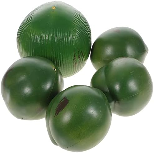 NUOBESTY 5Pcs Artificial Coconuts for Tropical Party Decor
