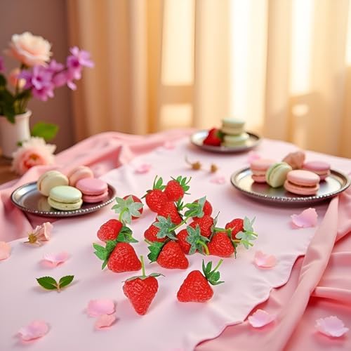 10Pcs Red Artificial Strawberries for Decor and Photography