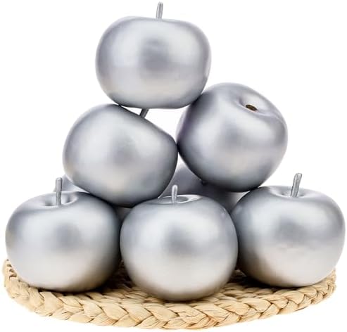 Gresorth 6 Piece Artificial Silver Apple Decor