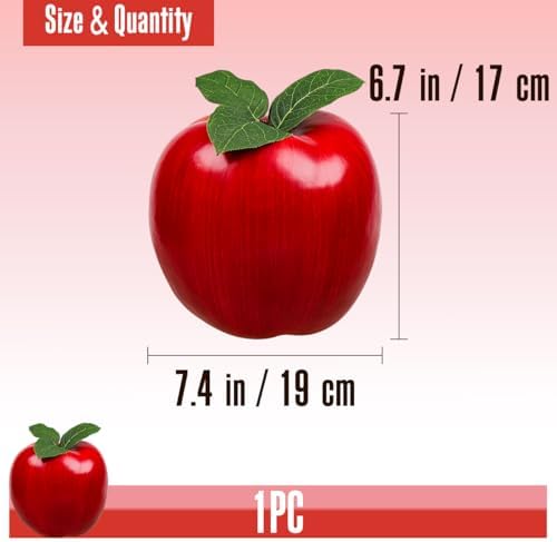 Folmywy Artificial Large Red Apple 74 Inch Decor