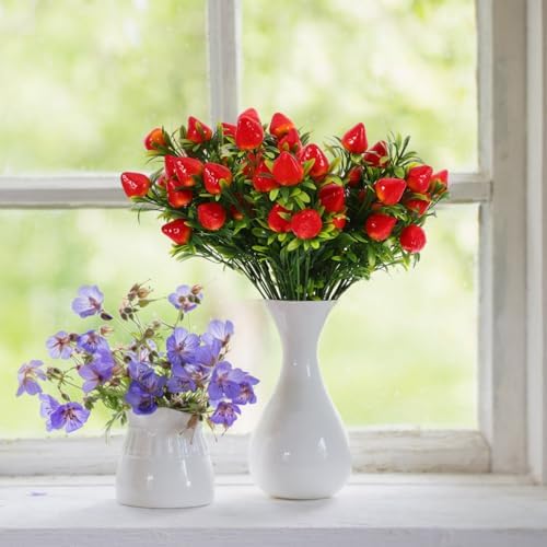 DOITOOL Artificial Strawberry Stem for Home Decor