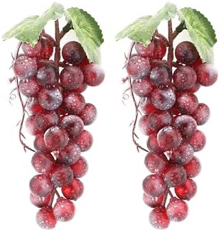 2PCS Artificial Red Grapes for Home Kitchen Decor