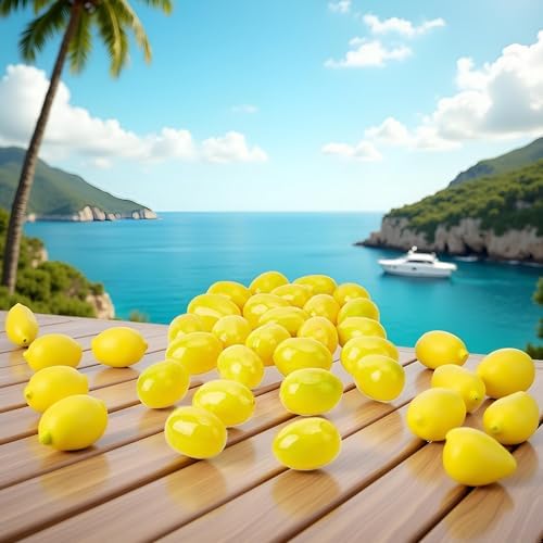 20Pcs Yellow Mini Fake Lemon Fruit Decor
