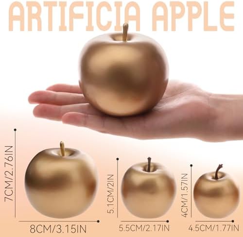 Gresorth Artificial Golden Apple Decoration Set 15PCS