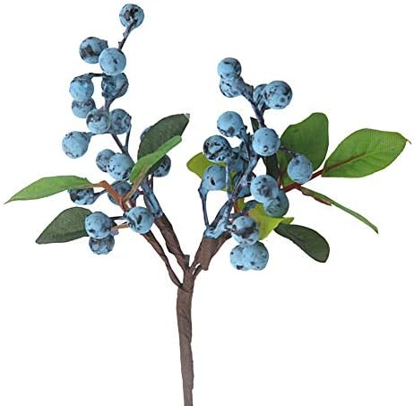 Artificial Blueberry Stems 6 Pack for Christmas Decor