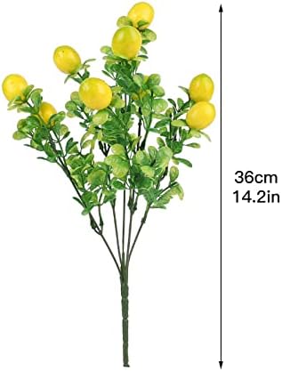 4 Pack Artificial Lemon Branches with Green Leaves