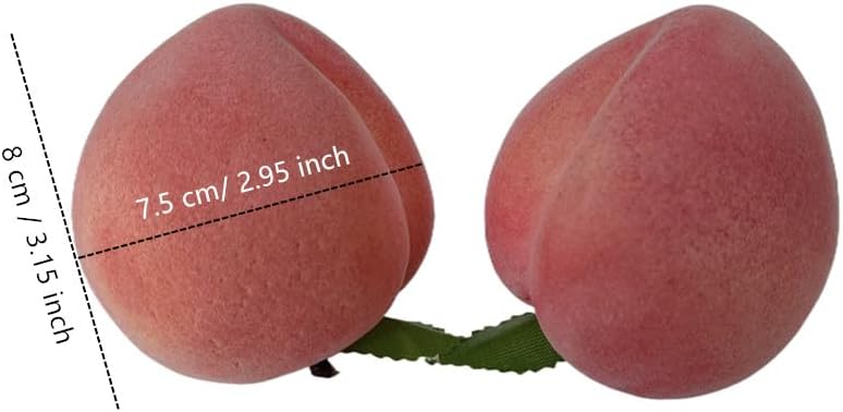 Jilukibo Realistic Artificial Peach Set of 6