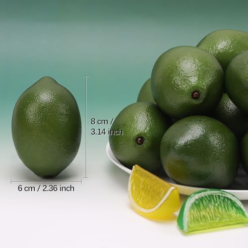 Gresorth 8pcs Artificial Lifelike Green Lemon Decor