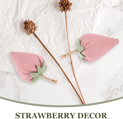 Luxshiny Faux Fabric Strawberries 4Pcs Decor for Farmhouse
