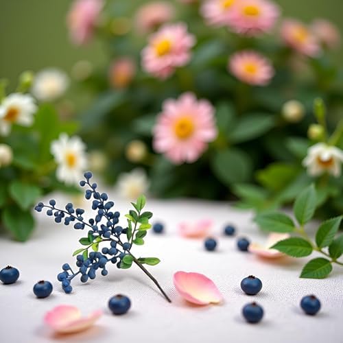 Realistic Artificial Blueberry Stem with Clusters