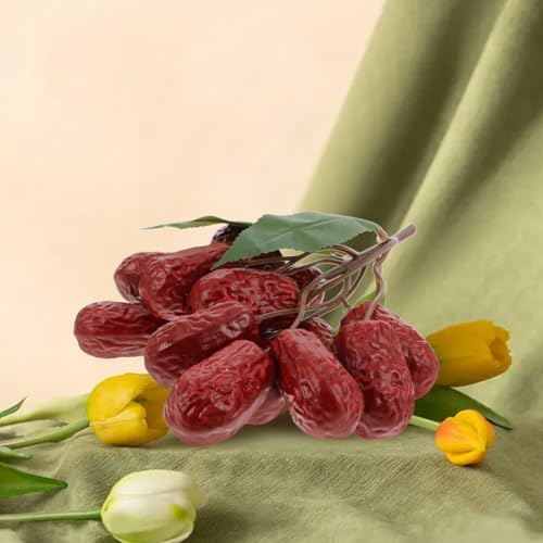 Realistic Red Dates Artificial Fruit Decorations