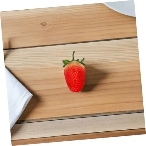 IMIKEYA 24pcs Fake Plastic Strawberries Decorative Artificial Fruit Pack