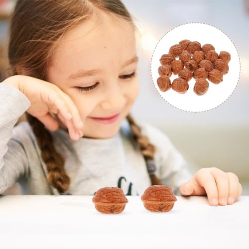20Pcs Artificial Walnut Decorations for Home Dining Table Display