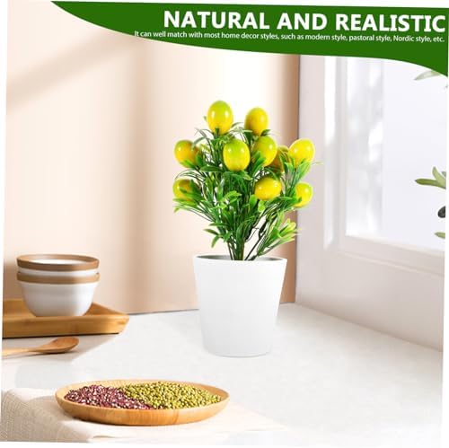 LIFKOME Artificial Lemon Branches Potted Plant Decor