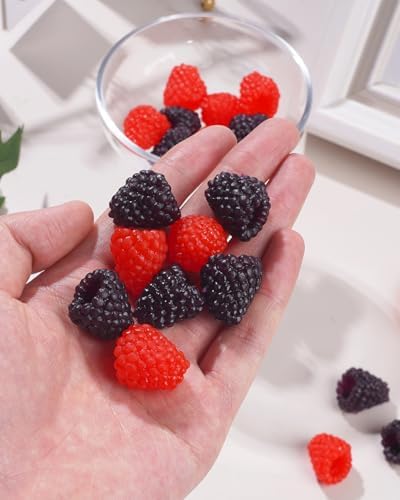 20 Pieces Artificial Raspberry for Decor and Photo Props