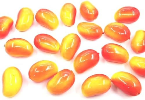 20Pcs Artificial Red Mango Decor for Home Kitchen Party