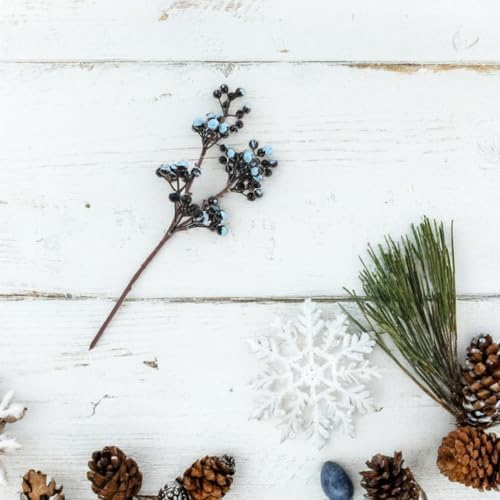 SHINEOFI 2pcs Faux Blueberry Branches Decor