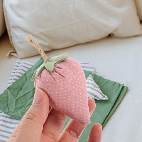 LUOZZY 8 Pcs Faux Fabric Strawberries Decor Set