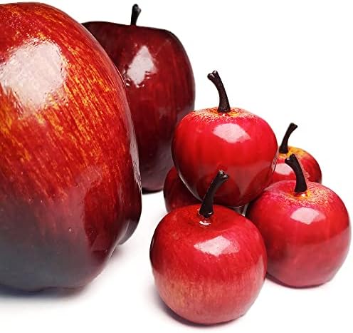 20 Pcs Artificial Red Delicious Apples for Home Decorations