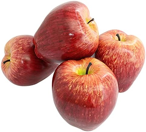 4PCS Realistic Red Apple Artificial Fruit Decoration