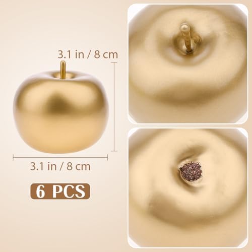 Gresorth 6PCS Artificial Gold Apple Decor