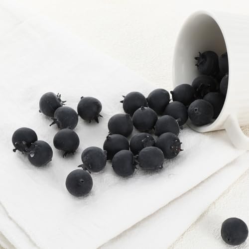 50 pcs Artificial Blueberry Lifelike Display Decor