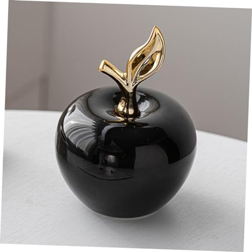 Lifelike Small Ceramic Apple Figurine for Home Office Decor