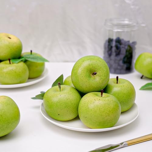 Gresorth 6pcs Lifelike Artificial Green Apple Decoration