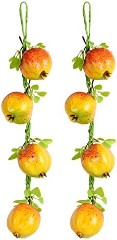 Artificial Pomegranate Hanging Strings 2Pcs Lifelike Fruit Decor