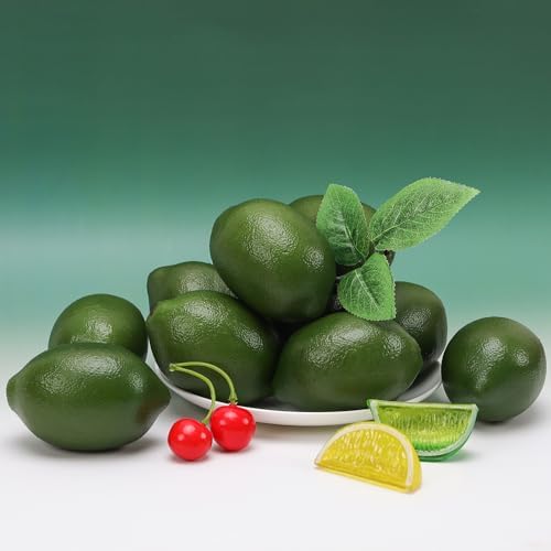 Gresorth 8pcs Artificial Lifelike Green Lemon Decor