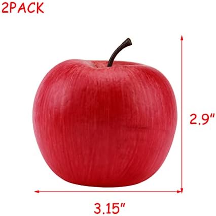 HEVSTIL 2 Pack Artificial Apple for Decor and Photography