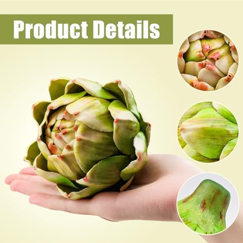 3pcs Large Faux Artichokes Home Decor Green Vase Fillers