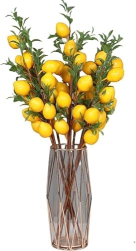 6Pcs Fake Fruit Lemons Branch 236 Inch Lifelike Artificial Lemon Decor for Home and Kitchen