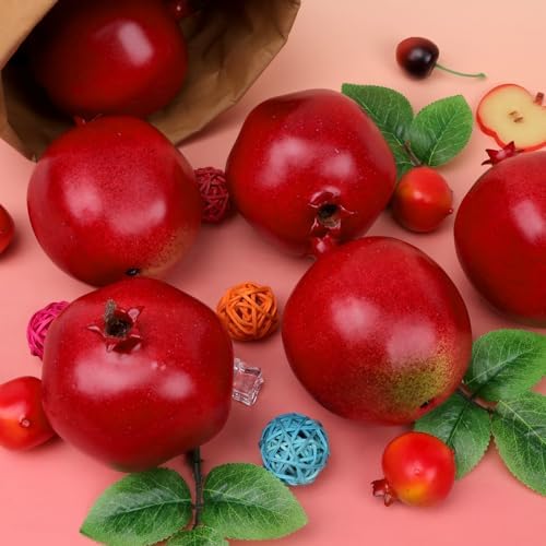 Gresorth 6pcs Artificial Pomegranate Decoration