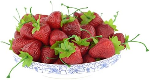 Jedfore Realistic Fake Strawberries 36 Pcs Set