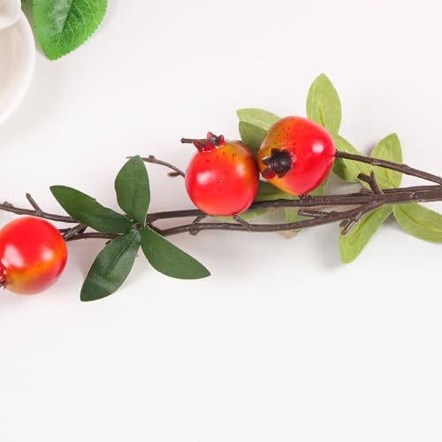 Gresorth Artificial Pomegranate Branches 5pcs Christmas Decor